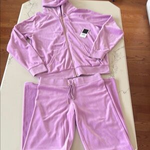 NWT Juicy Couture Y2K Lavender Velour Tracksuit L Jacket S pants Vintage